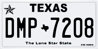TX license plate DMP7208