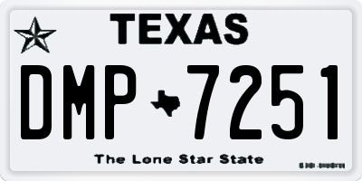 TX license plate DMP7251