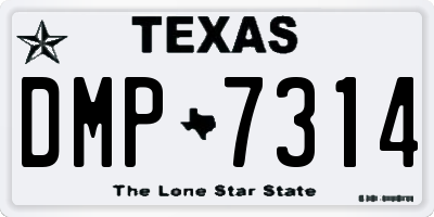TX license plate DMP7314
