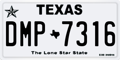 TX license plate DMP7316