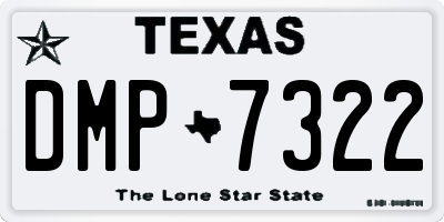 TX license plate DMP7322