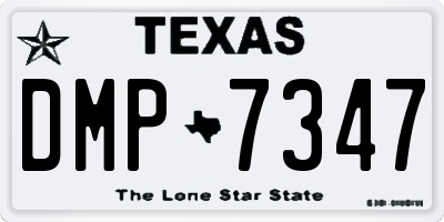 TX license plate DMP7347