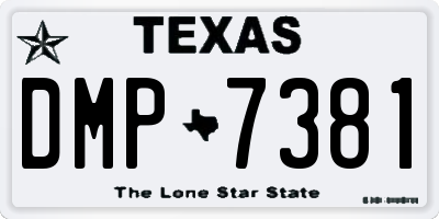 TX license plate DMP7381