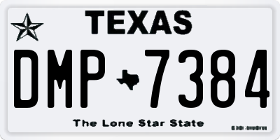 TX license plate DMP7384