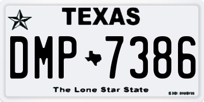 TX license plate DMP7386