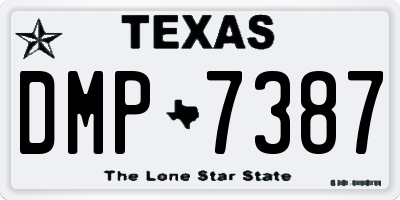 TX license plate DMP7387