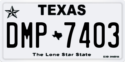 TX license plate DMP7403