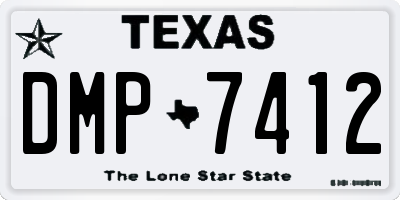 TX license plate DMP7412