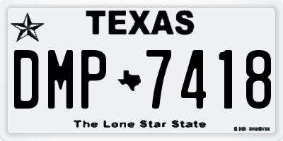 TX license plate DMP7418