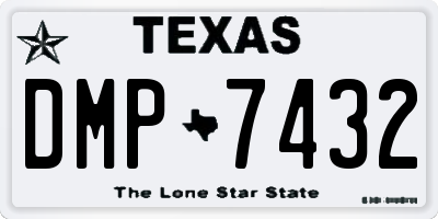 TX license plate DMP7432