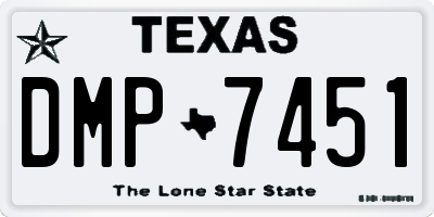 TX license plate DMP7451