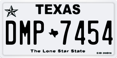 TX license plate DMP7454