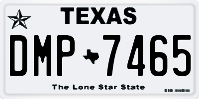 TX license plate DMP7465