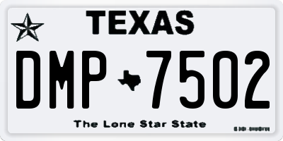 TX license plate DMP7502
