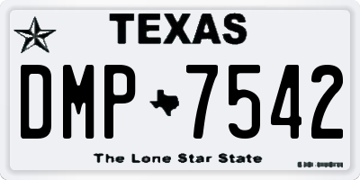 TX license plate DMP7542