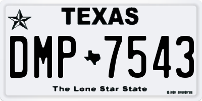 TX license plate DMP7543