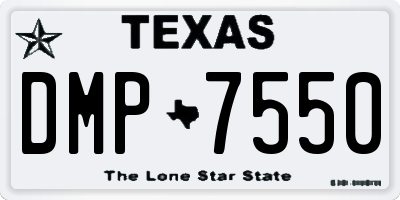 TX license plate DMP7550