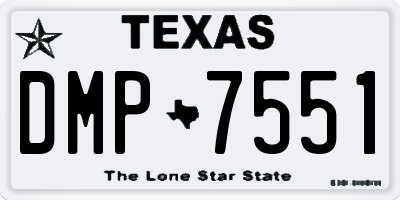 TX license plate DMP7551