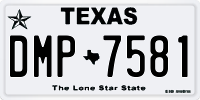 TX license plate DMP7581