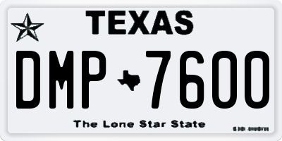 TX license plate DMP7600