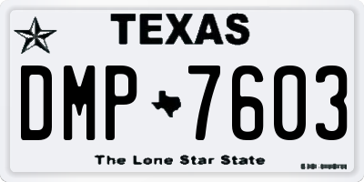 TX license plate DMP7603