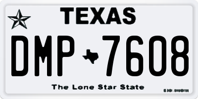 TX license plate DMP7608