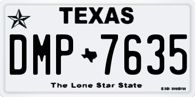TX license plate DMP7635