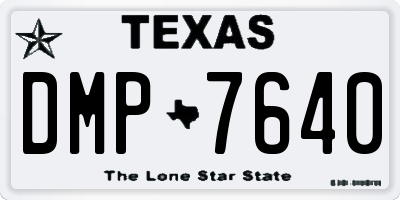 TX license plate DMP7640