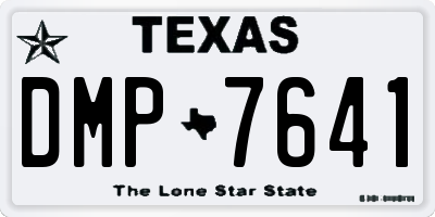 TX license plate DMP7641