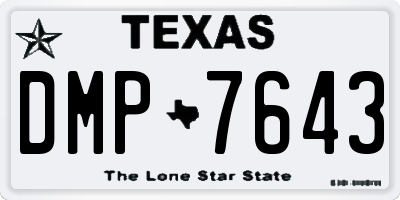TX license plate DMP7643