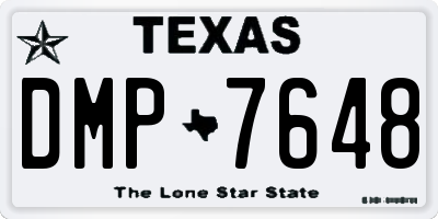 TX license plate DMP7648