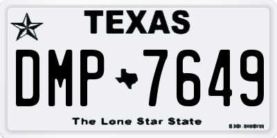 TX license plate DMP7649