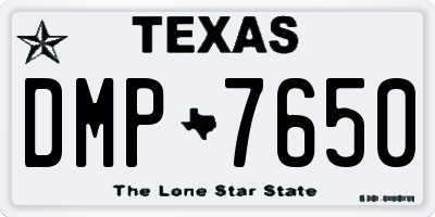 TX license plate DMP7650
