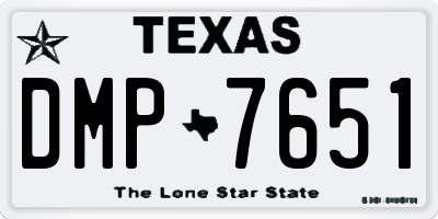 TX license plate DMP7651