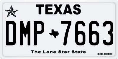 TX license plate DMP7663