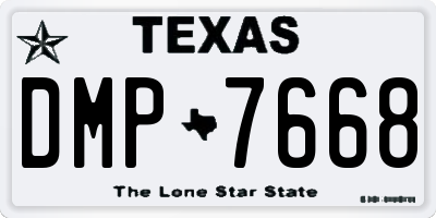 TX license plate DMP7668