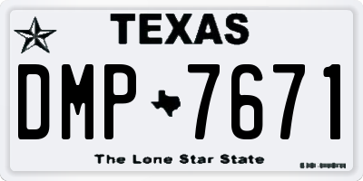TX license plate DMP7671