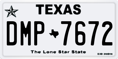 TX license plate DMP7672