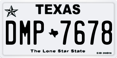 TX license plate DMP7678