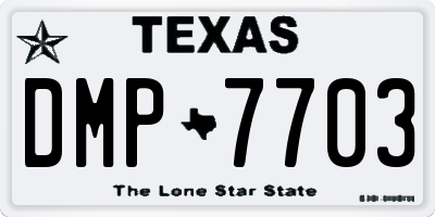 TX license plate DMP7703