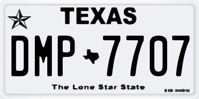 TX license plate DMP7707