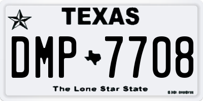 TX license plate DMP7708
