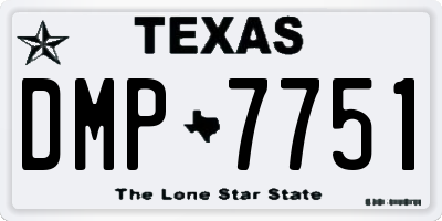 TX license plate DMP7751