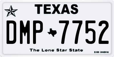 TX license plate DMP7752