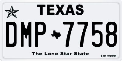 TX license plate DMP7758