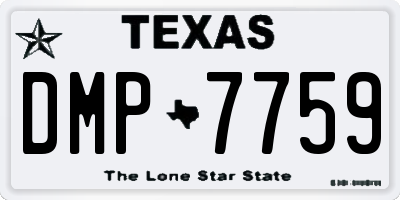 TX license plate DMP7759
