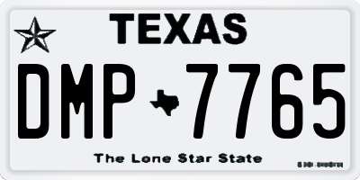 TX license plate DMP7765
