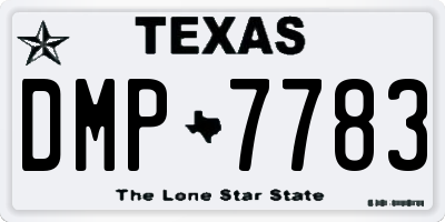 TX license plate DMP7783