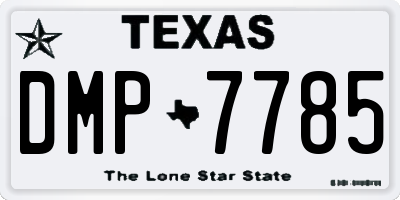 TX license plate DMP7785