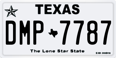 TX license plate DMP7787